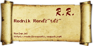 Rednik Renátó névjegykártya